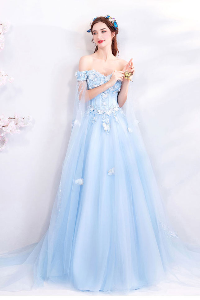 Ice Blue Elsa Style Formal Prom Evening ...